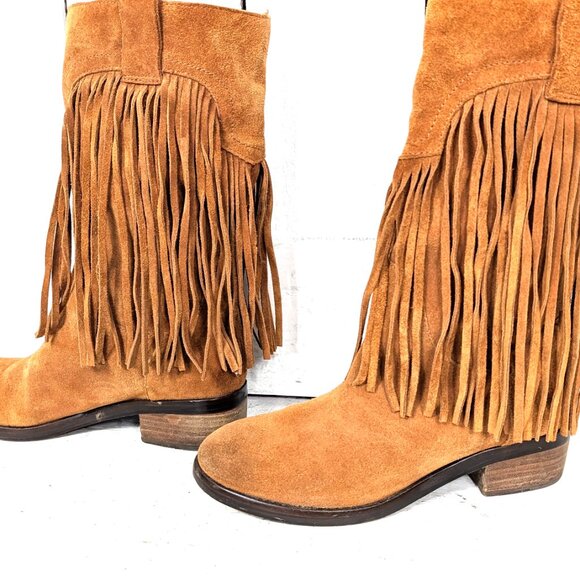 Western suede leather fringe festival boots - Picture 4 of 9